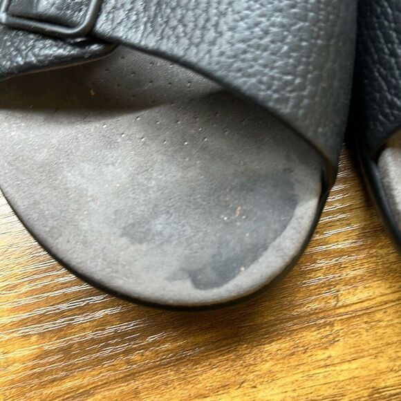 SAS Bravo Sandals Slides Mens Black Leather Casual Comfort Vacation 12 W Tripad - Picture 8 of 9